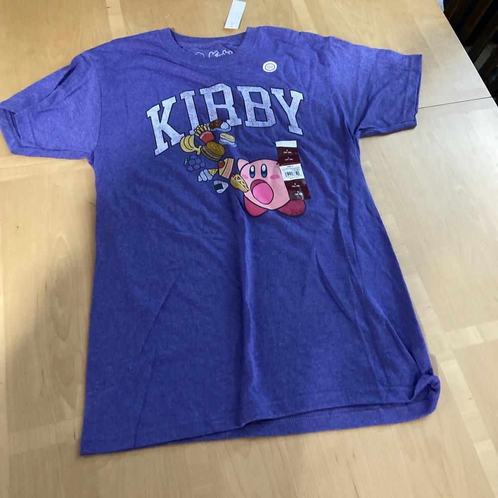 Nintendo Kirby T-Shirt Size Small 34/36 Purple | Video Game Graphic Tee Unisex